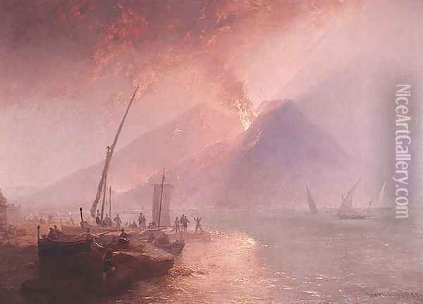 Eruption of Mt.Vesuvius, 1856 Oil Painting - James Baker Pyne