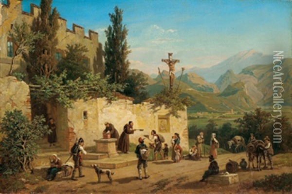Klosterleben Oil Painting - Franz Reinhold