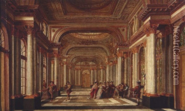 Schlos-interieur Oil Painting - Johann Ludwig Ernst Morgenstern