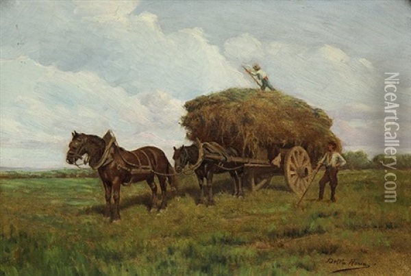 Moving Hay Oil Painting - Giovanni (Count) Rocca