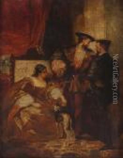 Francois I. 
Und Die Herzogin D'etampes Oil Painting - Richard Parkes Bonington