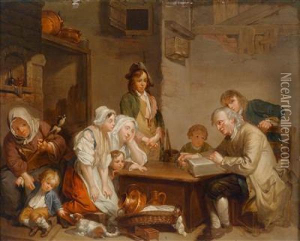 Der Heiratskontrakt Oil Painting - Jean Baptiste Greuze
