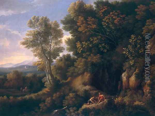 Landscape with a spring Oil Painting - Jan Frans Van Bloemen (Orizzonte)