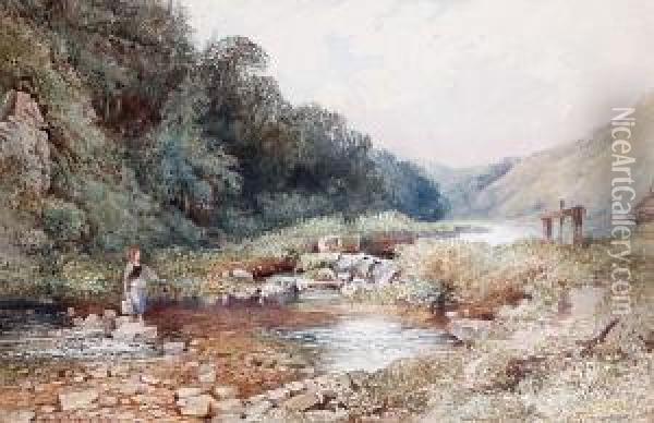 Crossing The Ford; Harvest Time, A Pair Oil Painting - William Collingwood Smith