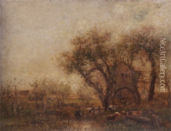 The Old Mill Oil Painting - Charles Henry Miller
