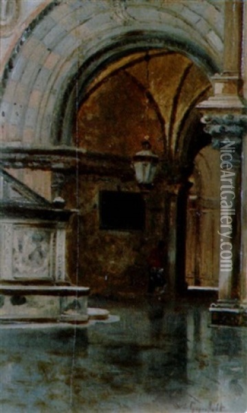 Kircheninterieur Mit Figurenstaffage Oil Painting - Wilhelm von Gegerfelt