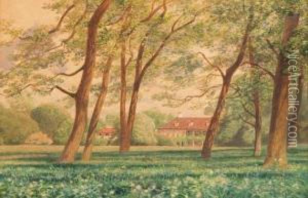 Herrenhaus Ingroszugigem Park Oil Painting - Valentin Ruths