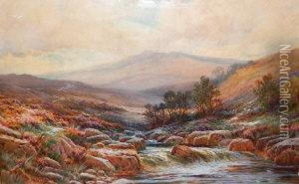 Highland River Landscape Oil Painting - Rubens A.J.N. Southey