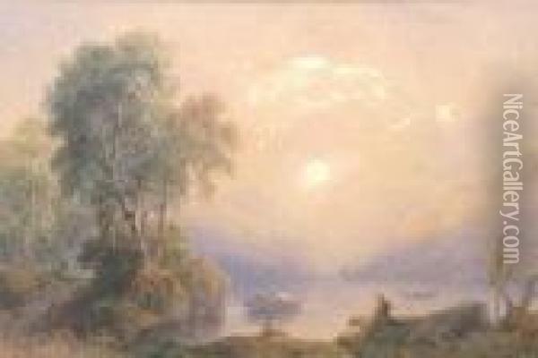 Loch Awe Oil Painting - Anthony Vandyke Copley Fielding