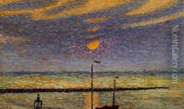 Clear Night Moon Oil Painting - Georges Lemmen