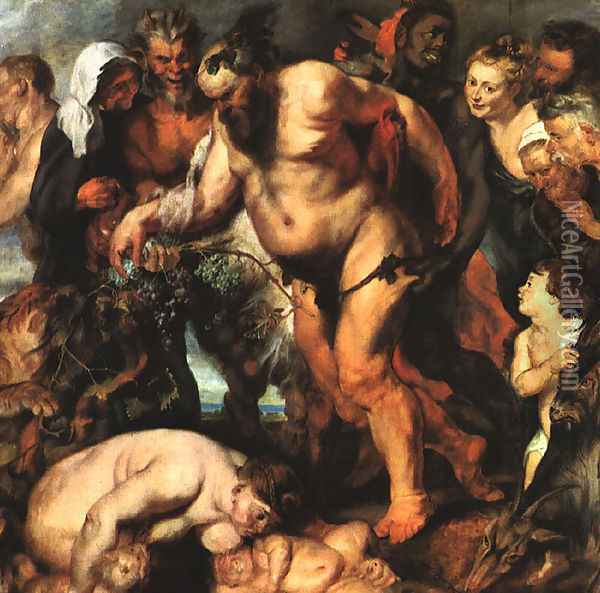 Drunken Silenus Oil Painting - Peter Paul Rubens