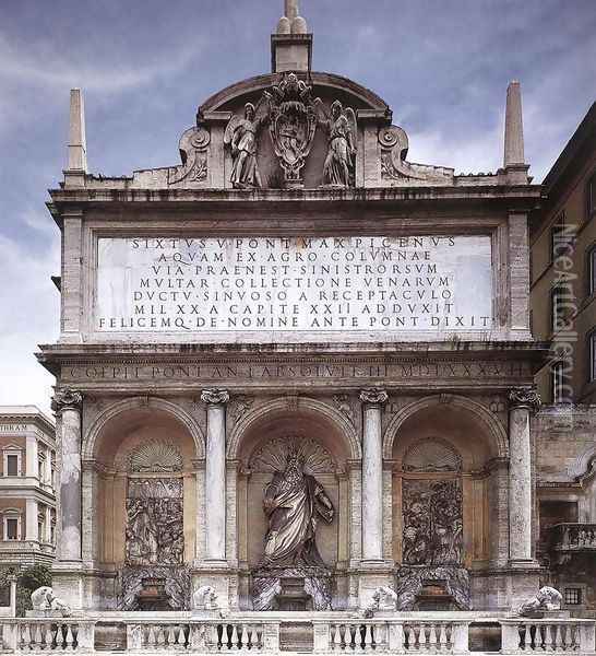 Fontana dell'Acqua Felice (Moses Fountain) Oil Painting - Domenico Fontana