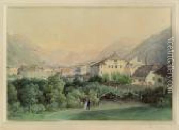 Sudtiroler Dorf Oil Painting - Thomas Ender