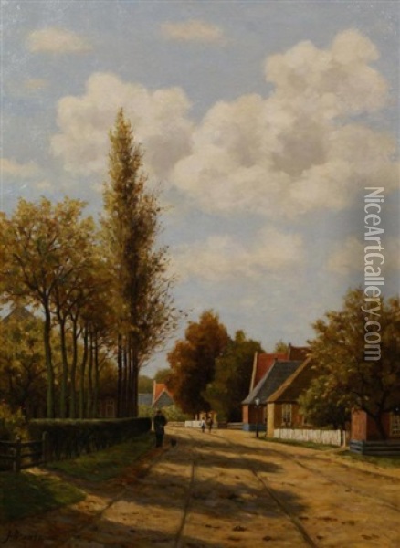 Lane With Passer-by Oil Painting - Johannes Lodewick Brands