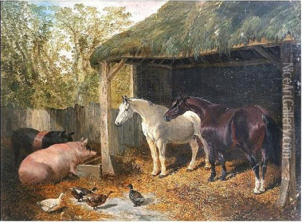 Farmyard Companions Oil Painting - John Frederick Herring Snr