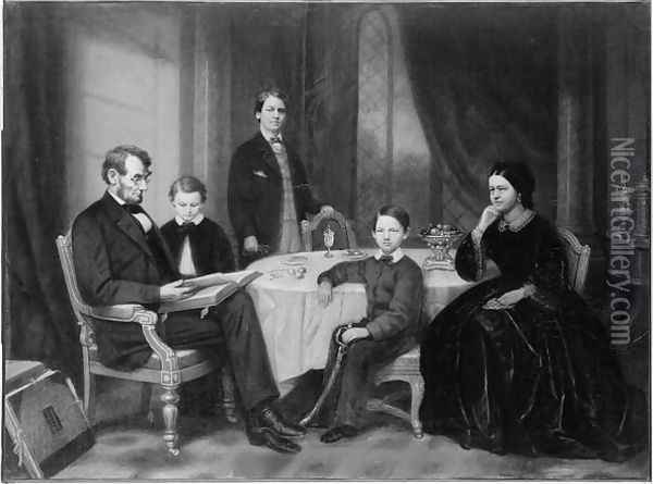 The Lincoln Family, c.1865 Oil Painting - Francis Bicknell Carpenter