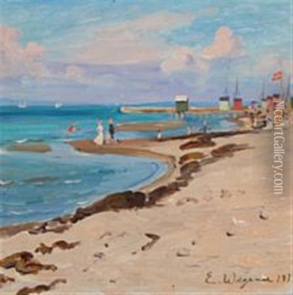 A Summer Day At The Beach Oil Painting - Lili Elbe