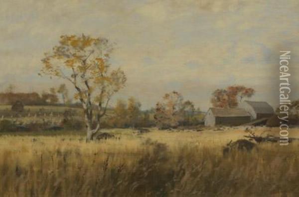 Autumnal Pasture Oil Painting - Walter Hamilton Gibson