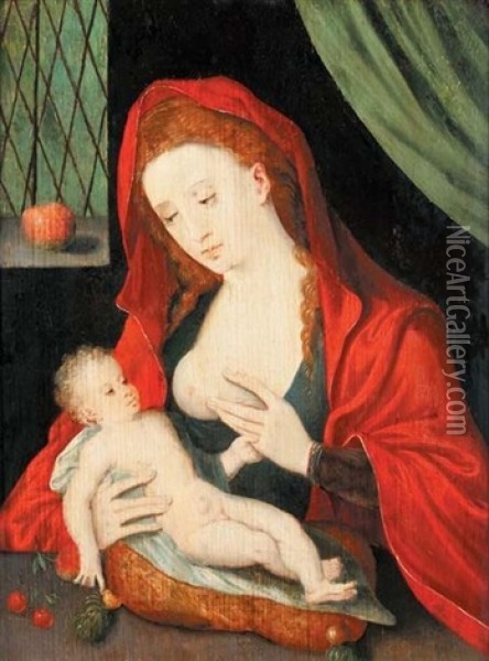 La Vierge A L'enfant Oil Painting - Joos Van Cleve