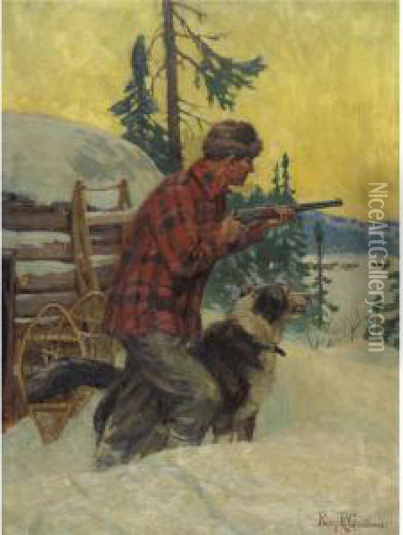 The Winter Hunt Oil Painting - Philip Russell Goodwin