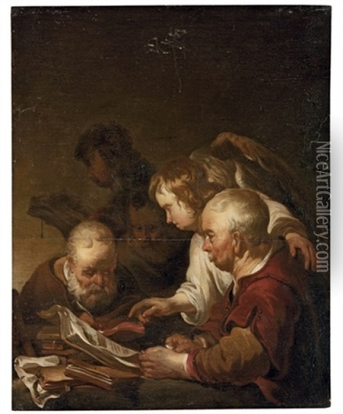 The Four Evangelists Oil Painting - Jan van Noordt