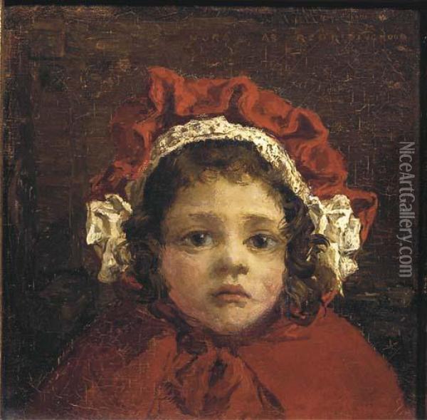Nora As Red Ridinghood: Nora Als Roodkapje Oil Painting - Johann Hendrik Van Mastenbroek