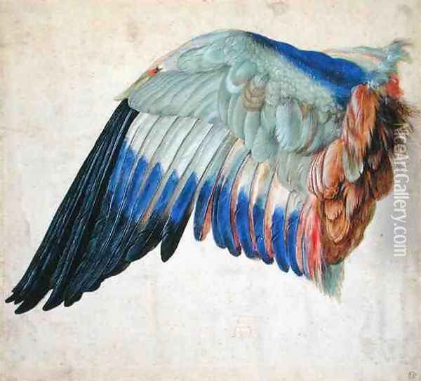 Wing of a Blue Roller Oil Painting - Hans Hoffmann