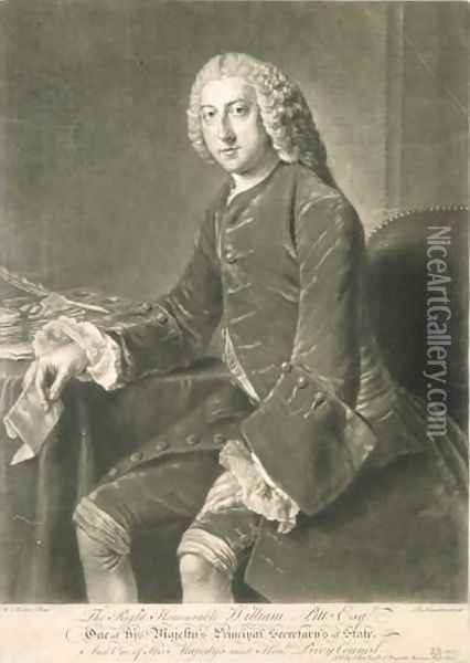 William Pitt Principal Secretary of State Oil Painting - Hoare, William, of Bath