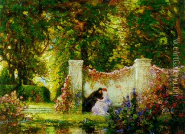 The Old Seat Oil Painting - Thomas Edwin Mostyn
