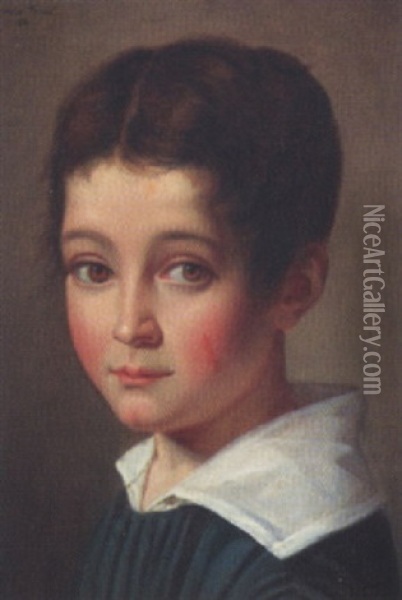 Knabenportrait Oil Painting - Leopold-Louis Robert