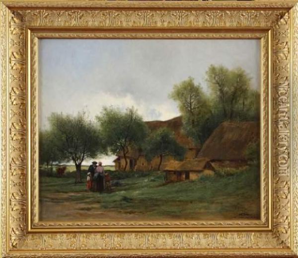 Ferme Normande A Yport Oil Painting - Charles Donzel