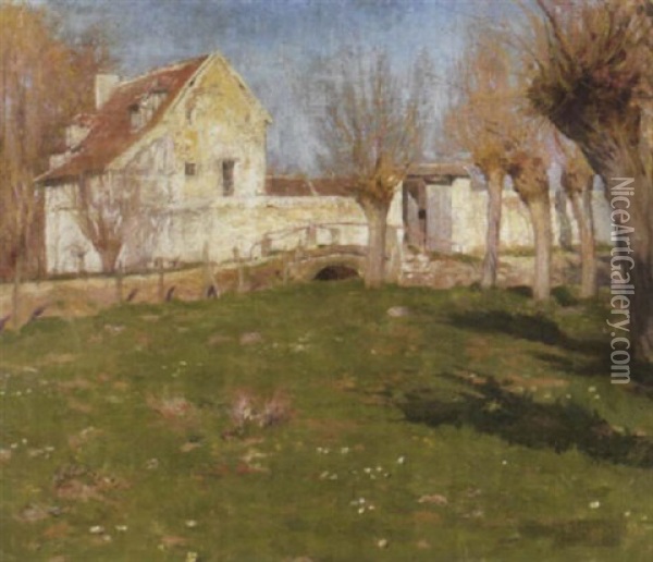 A Landscape In Giverny, France Oil Painting - Ernest Clifford Peixotto