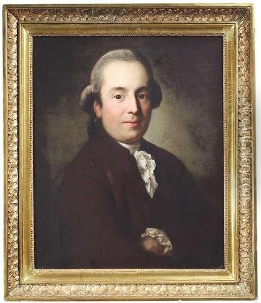 Grassi, Joseph . Portrait Of A Man Oil Painting - Josef Grassi