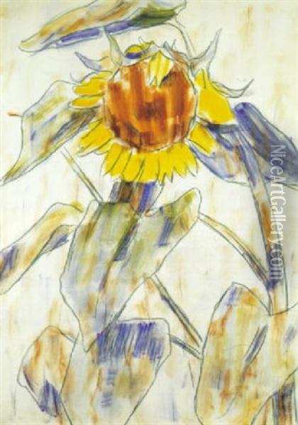 Sonnenblume I Oil Painting - Christian Rohlfs