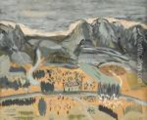 Mountain Landscape Oil Painting - Mainie Harriet Jellett