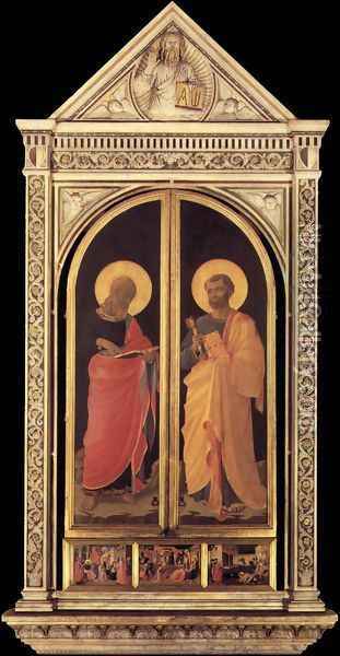 Linaioli Tabernacle (shutters closed) 1433 Oil Painting - Angelico Fra