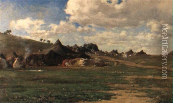 An Arab Encampment Oil Painting - Gustave Achille Guillaumet