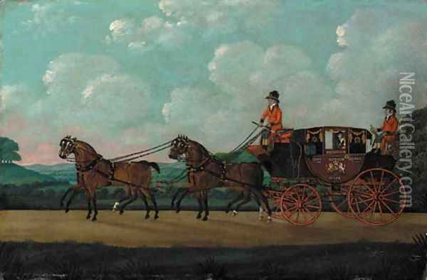 The Brighton to London Royal Mail Oil Painting - John Cordrey