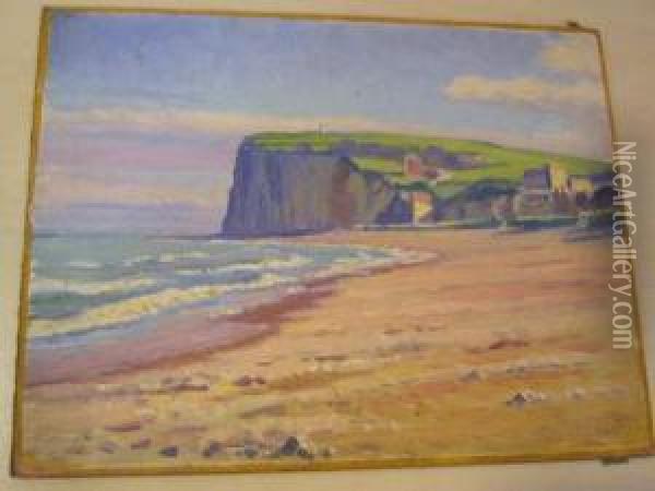 Falaise Bretonne Oil Painting - Charles Victor Guilloux