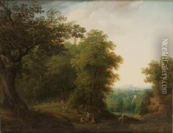 Svenskt Landskap Oil Painting - Gustaf-Wilhelm Palm