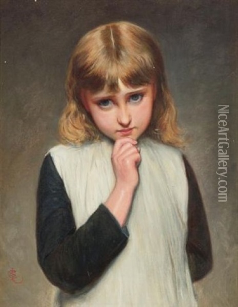 A Pensive Moment Oil Painting - Charles Sillem Lidderdale