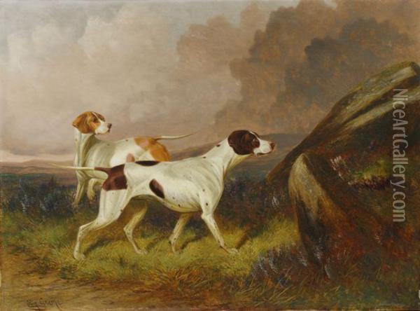 Dogs On Point Oil Painting - Colin Graeme Roe