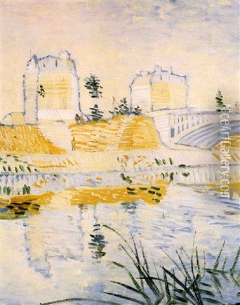 Pont De Clichy Oil Painting - Vincent Van Gogh