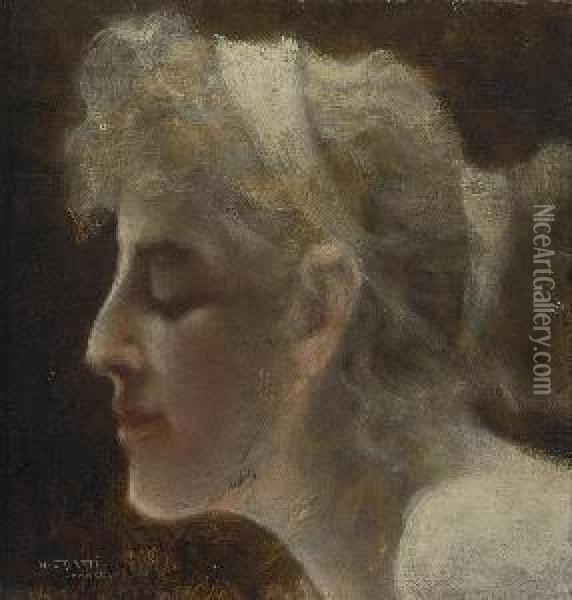 Bildnis Einer Jungen Frau Oil Painting - Girolamo Cairati