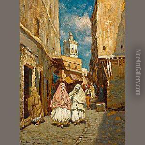 Rue Koleher, Algeria Oil Painting - Addison Thomas Millar