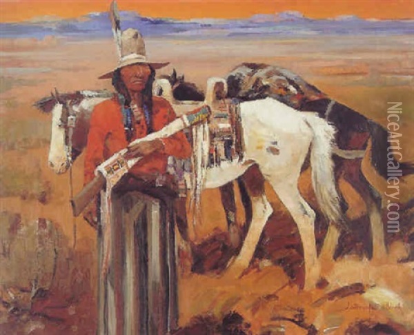 Apache Land Oil Painting - Laverne Nelson Black