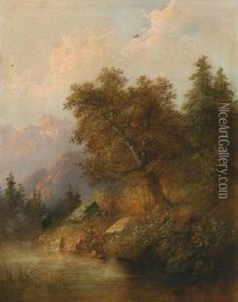 Motiv Aus Tirol Oil Painting - Eduard Boehm