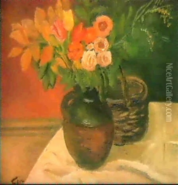 Bouquet Et Corbeille Oil Painting - Adolphe Aizik Feder