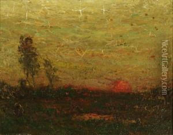 Sunset Oil Painting - Charles Warren Eaton