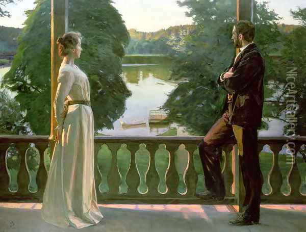 Nordic Summer Evening, 1899-1900 Oil Painting - Sven Richard Bergh